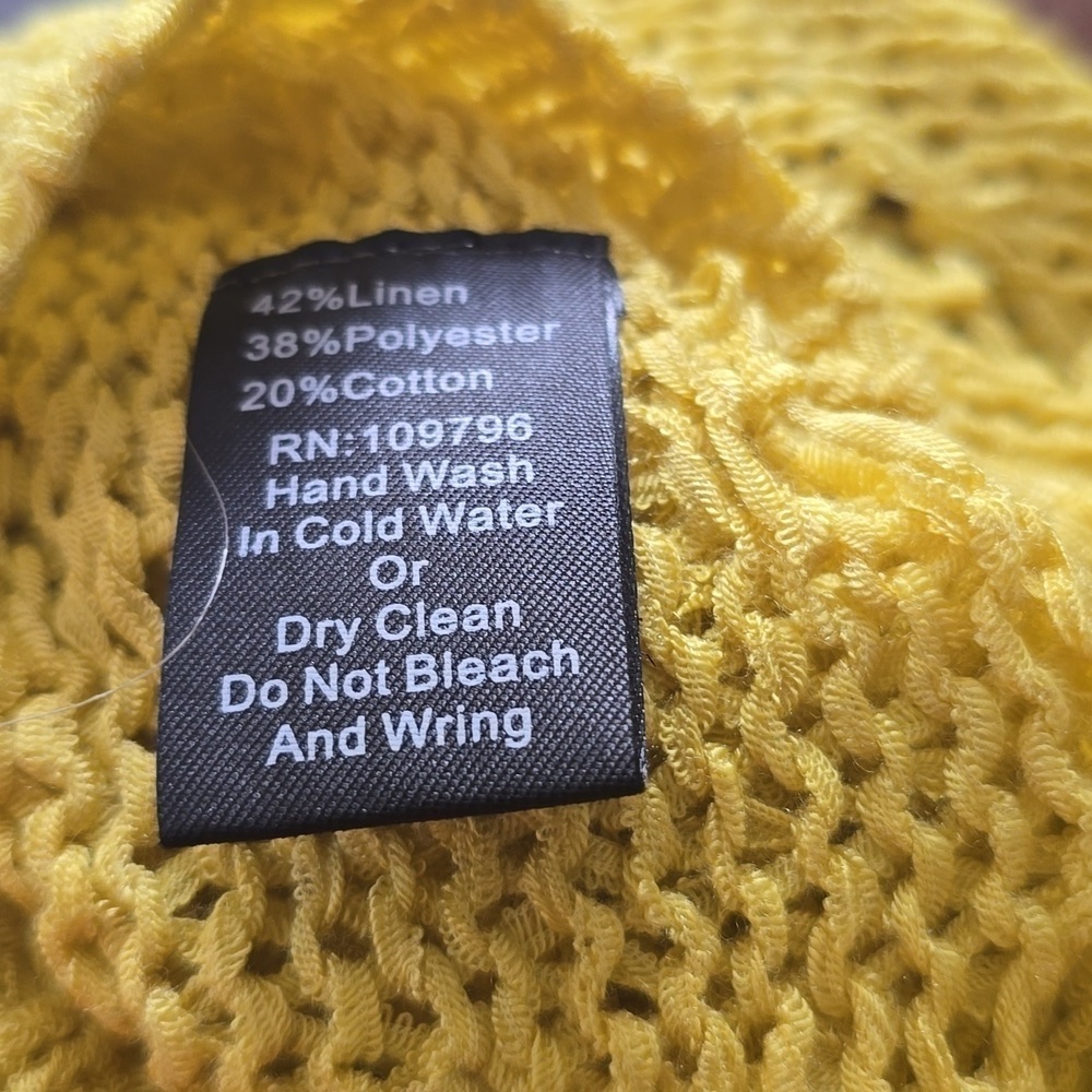 NWT Pretty Angel Yellow Poncho with Lacy Knit and V-Neck.  Now On Sale  Was $35 - Picture 5 of 6